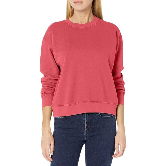 Denim & Co. Active Lush Lined Jersey Crew Neck in Dark Rose NEW Size large - Picture 1 of 3